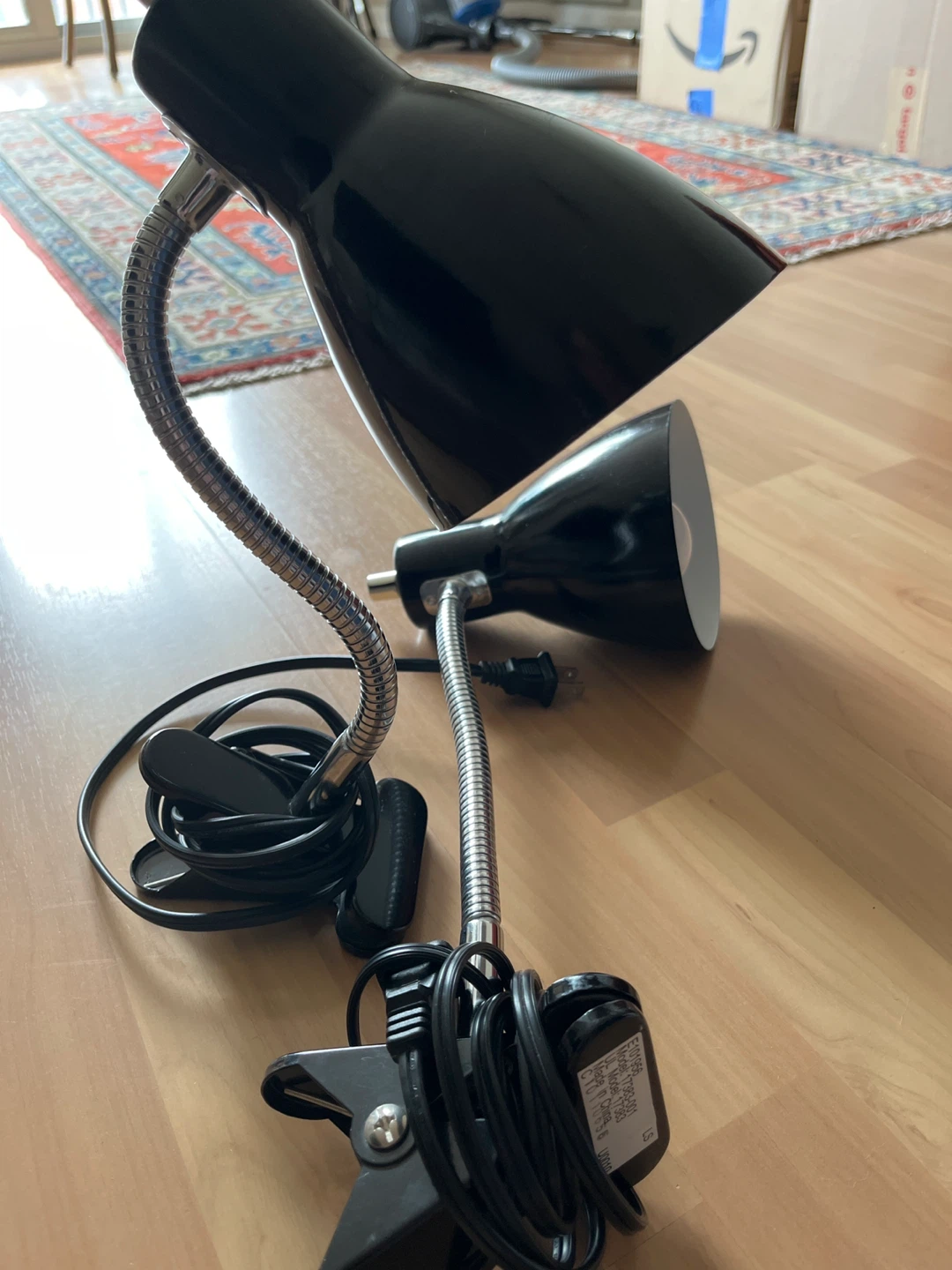 Black Clip-On Desk Lamps (Set of 2)