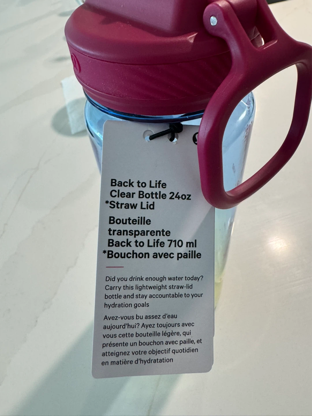 NEW Lululemon Back to Life Clear Bottle 24oz Straw Lid - photo 4