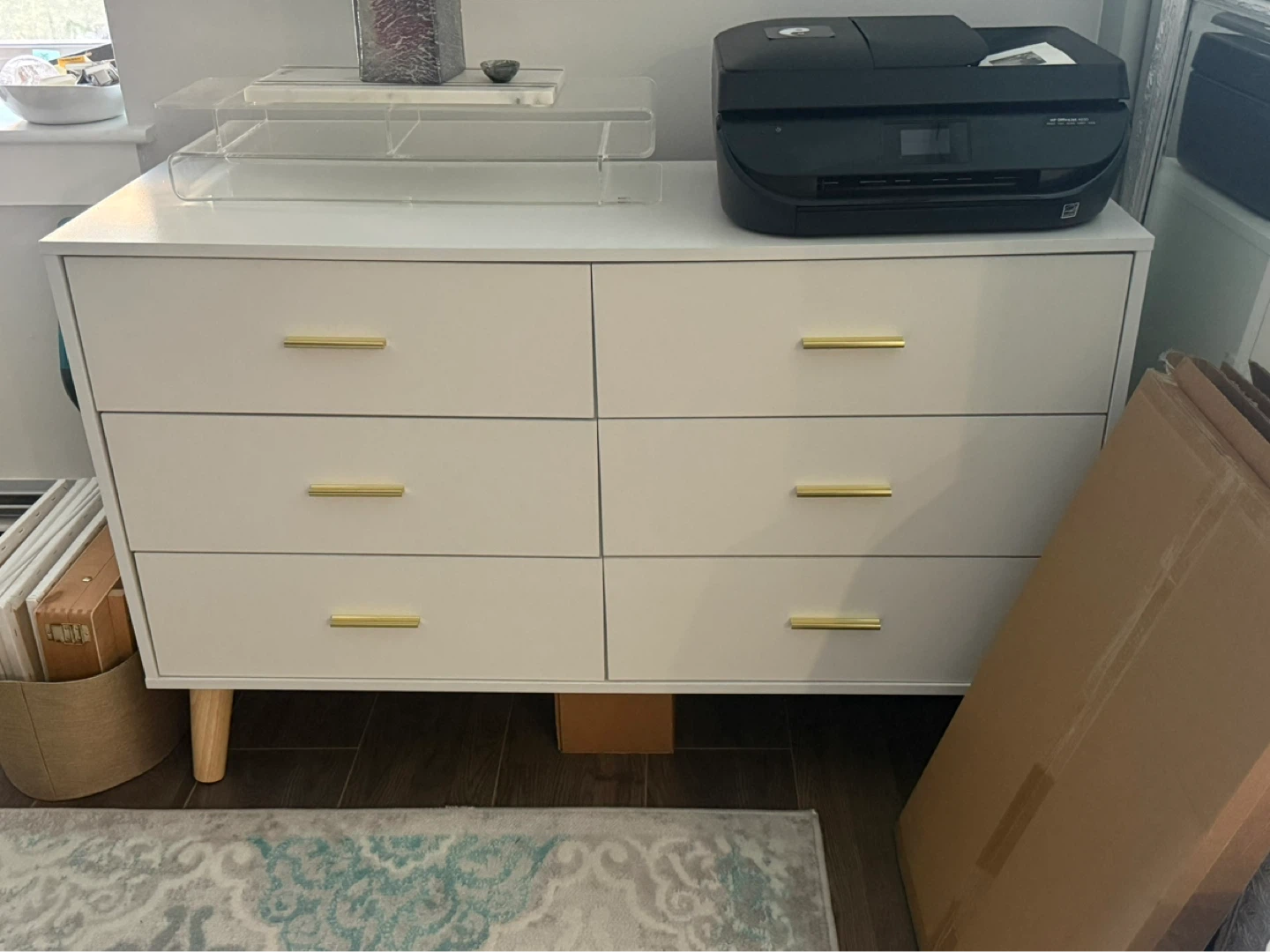 Free White Dresser with Gold Handles