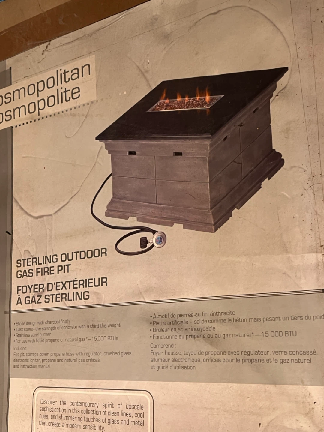 Outdoor gas fire pit 15000btu