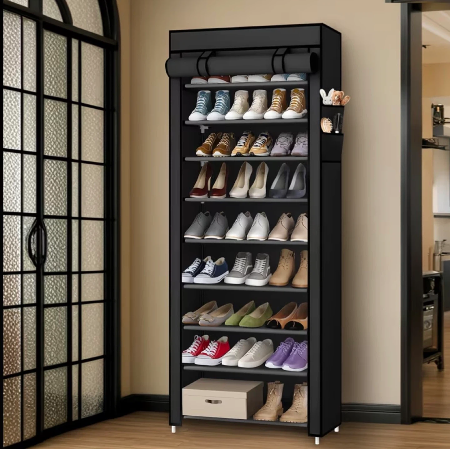 10-Tier Shoe Rack with Cover (BRAND NEW IN BOX)
