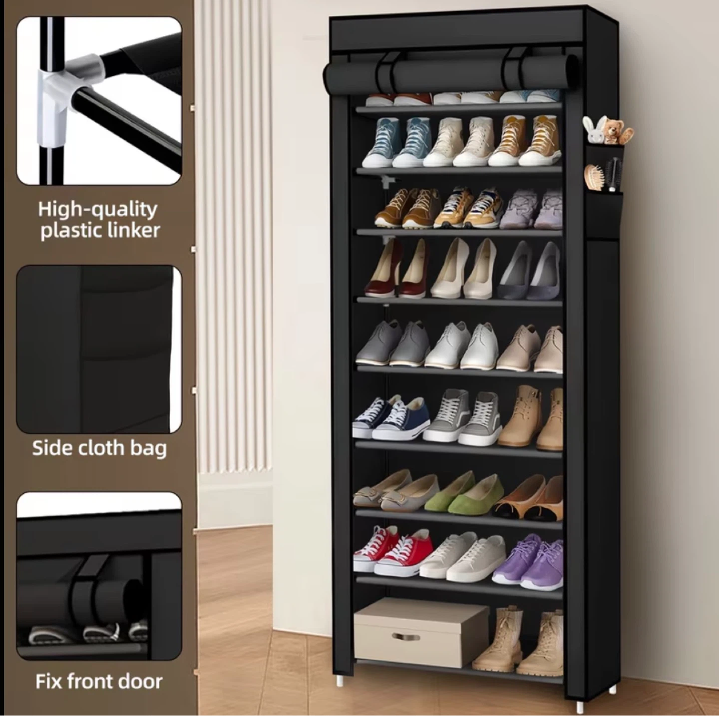 10-Tier Shoe Rack with Cover (BRAND NEW IN BOX) - photo 4