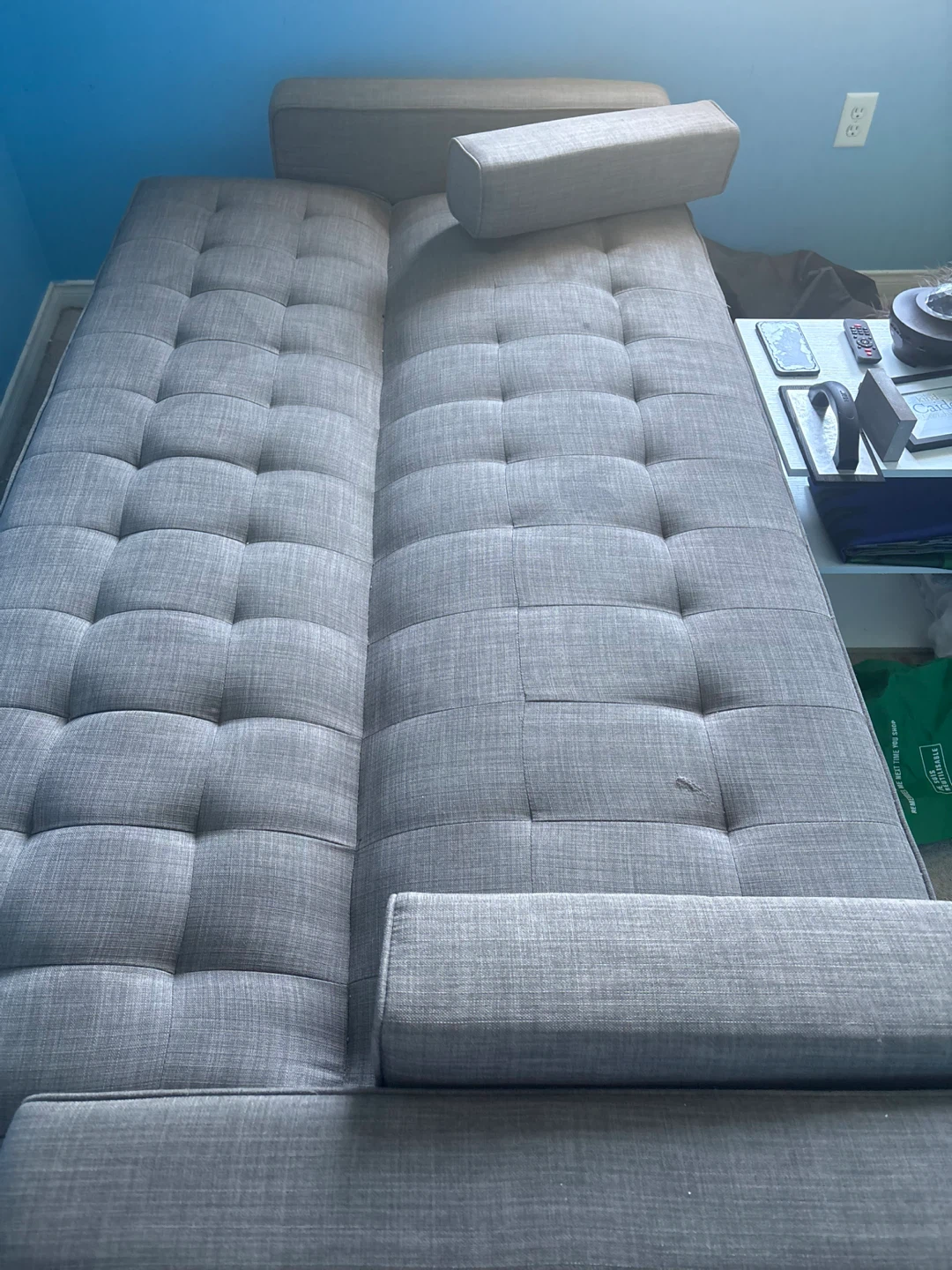 Grey Tufted Sofa - photo 2