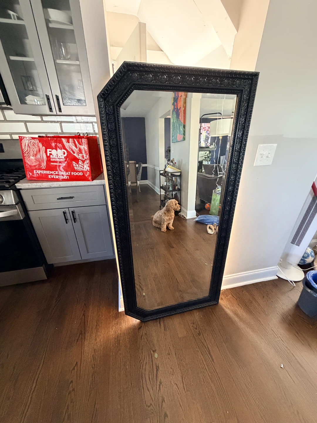 Large Ornate Black Framed Mirror
