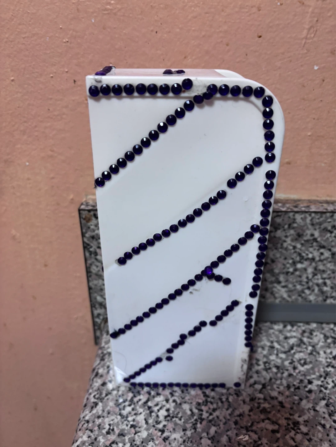 ⚽️White Desktop Organizer with Purple Embellishments - photo 2