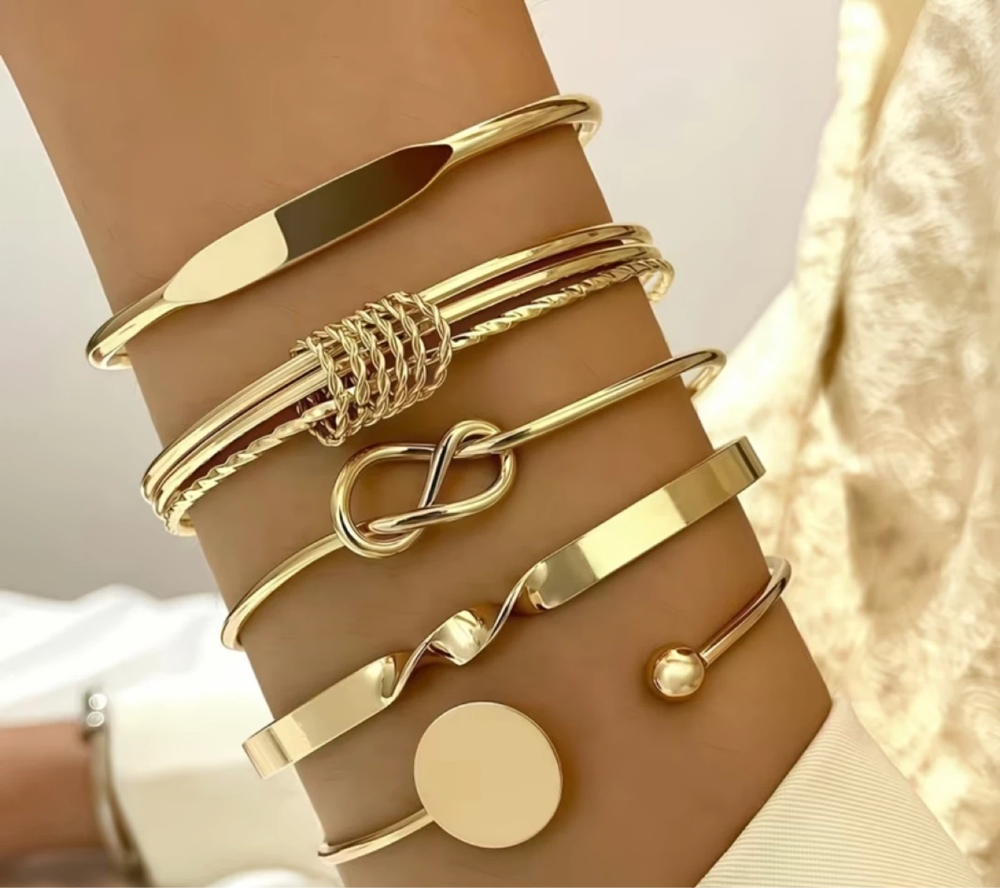 New Stainless steel Gold tone cuff bracelet set ($10 for one)