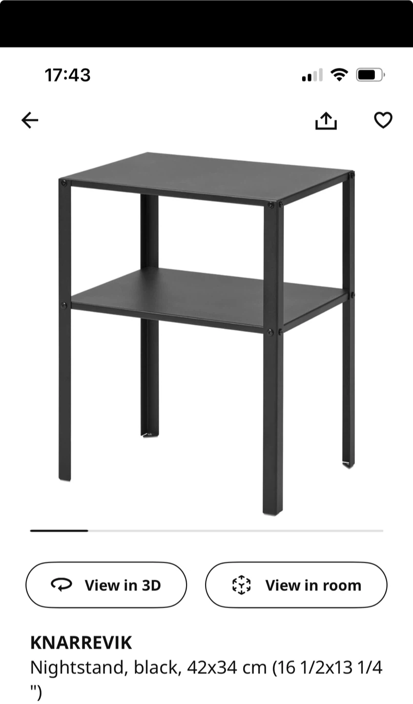 IKEA KNARREVIK Nightstand - Black - photo 2