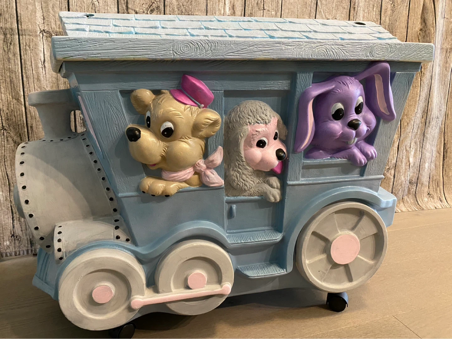 Vintage Train Toy Box / Storage - photo 3