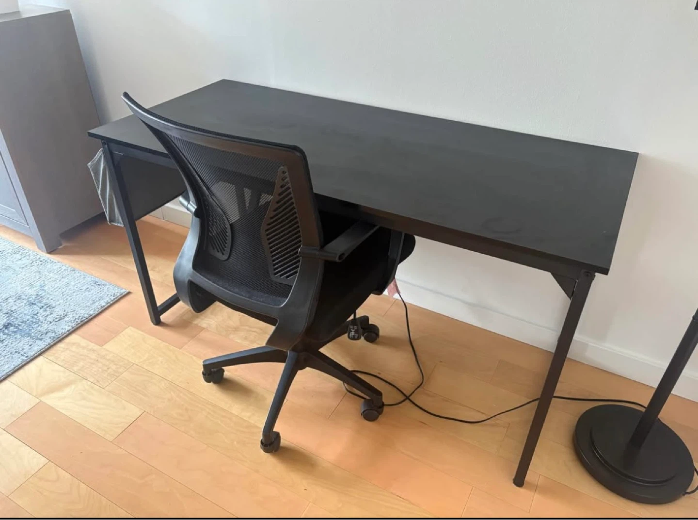 Black Desk with Mesh Chair