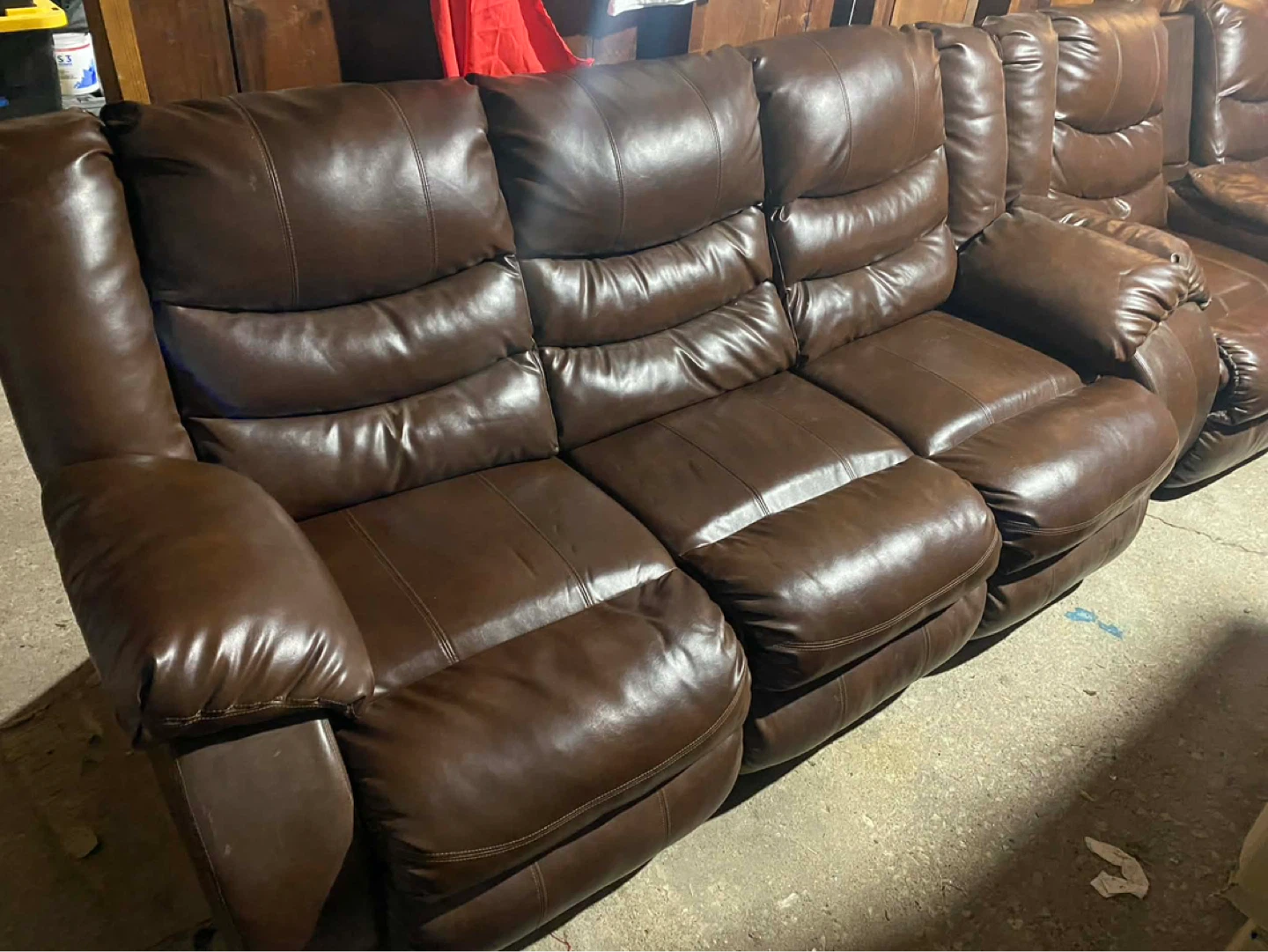 Brown  Leathersofa/ Loveseat Recliner with Cup Holders