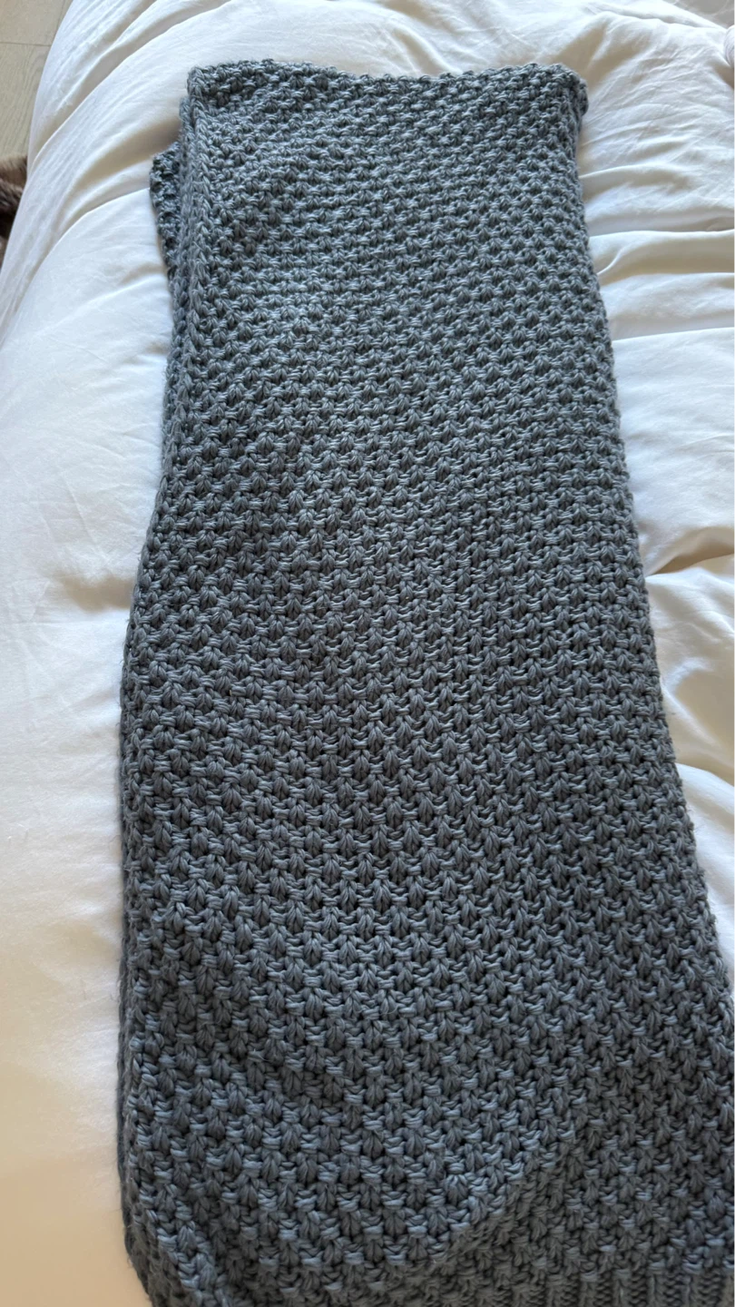 Blue Knit Throw Blanket - photo 3