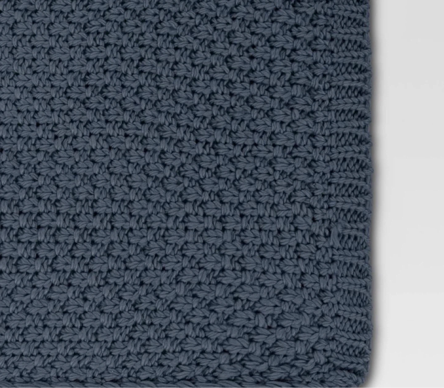 Blue Knit Throw Blanket