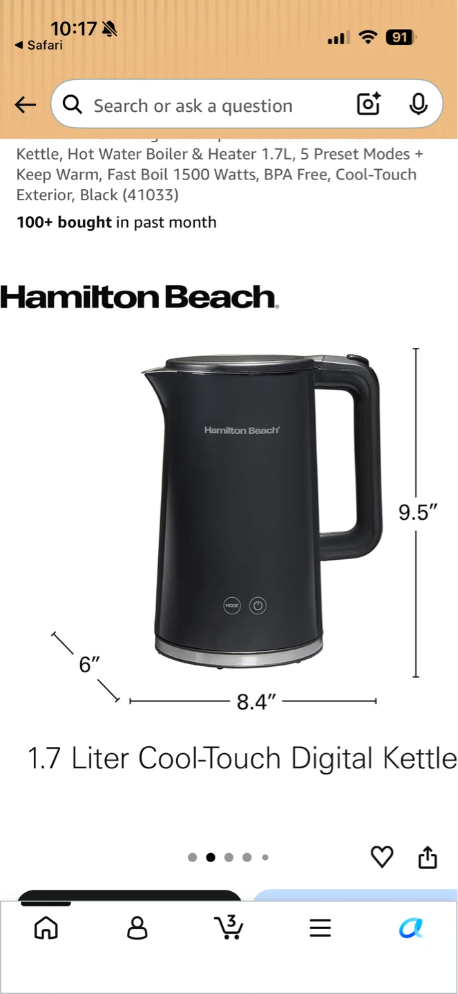 Hamilton Beach 1.7L Electric Kettle - photo 2