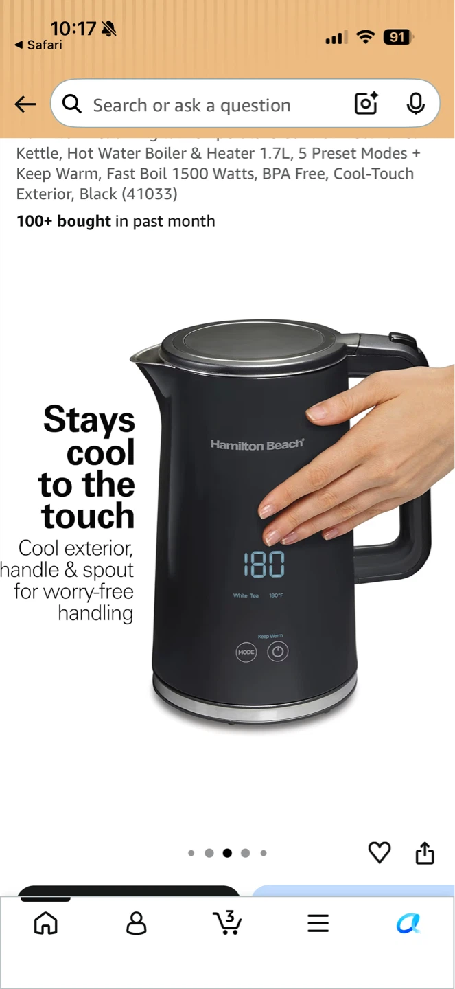 Hamilton Beach 1.7L Electric Kettle - photo 3