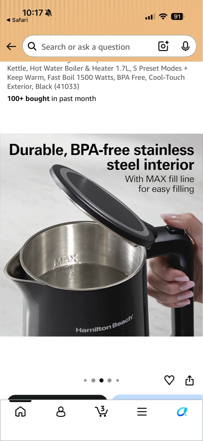 Hamilton Beach 1.7L Electric Kettle - photo 5