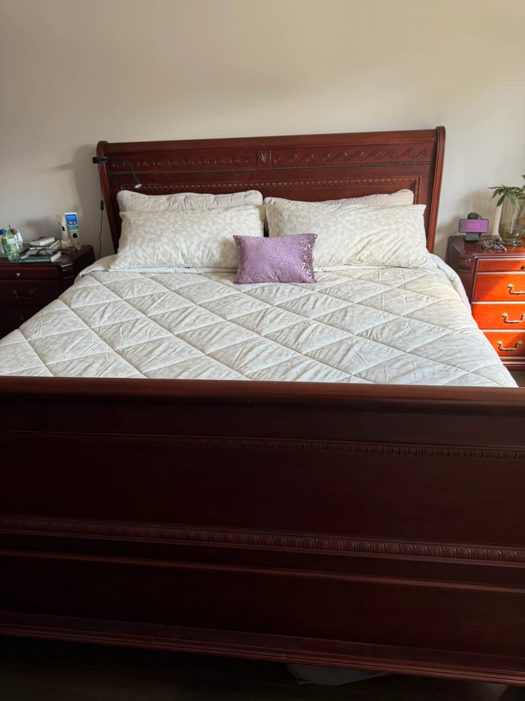 Wooden Bedroom Set with Bed Frame, Dresser, and Nightstand - photo 4