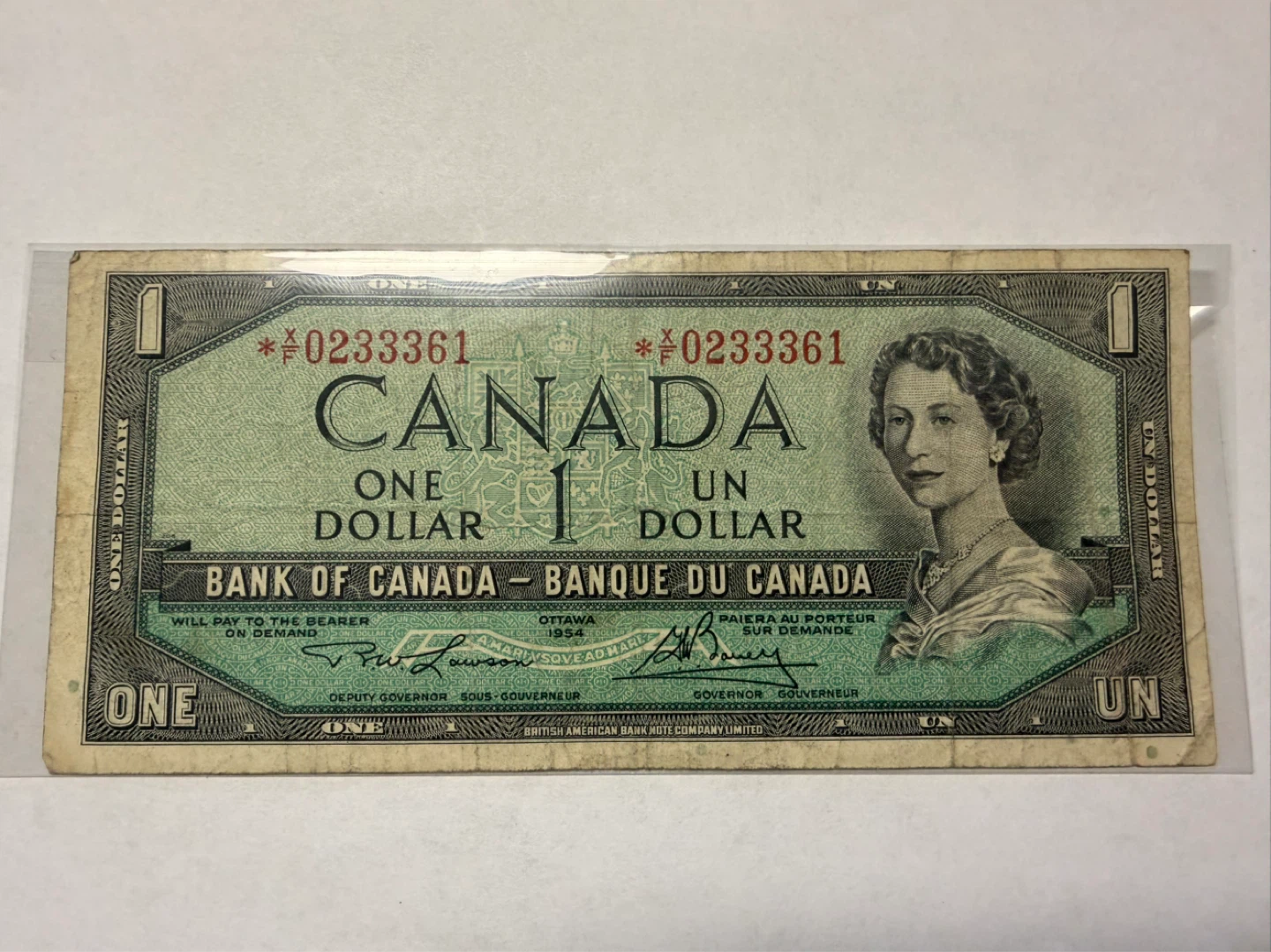 *1954 Canada One Dollar Bank Note