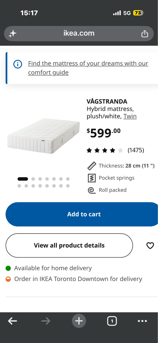 In aura building IKEA VÅGSTRANDA Hybrid Mattress - photo 4