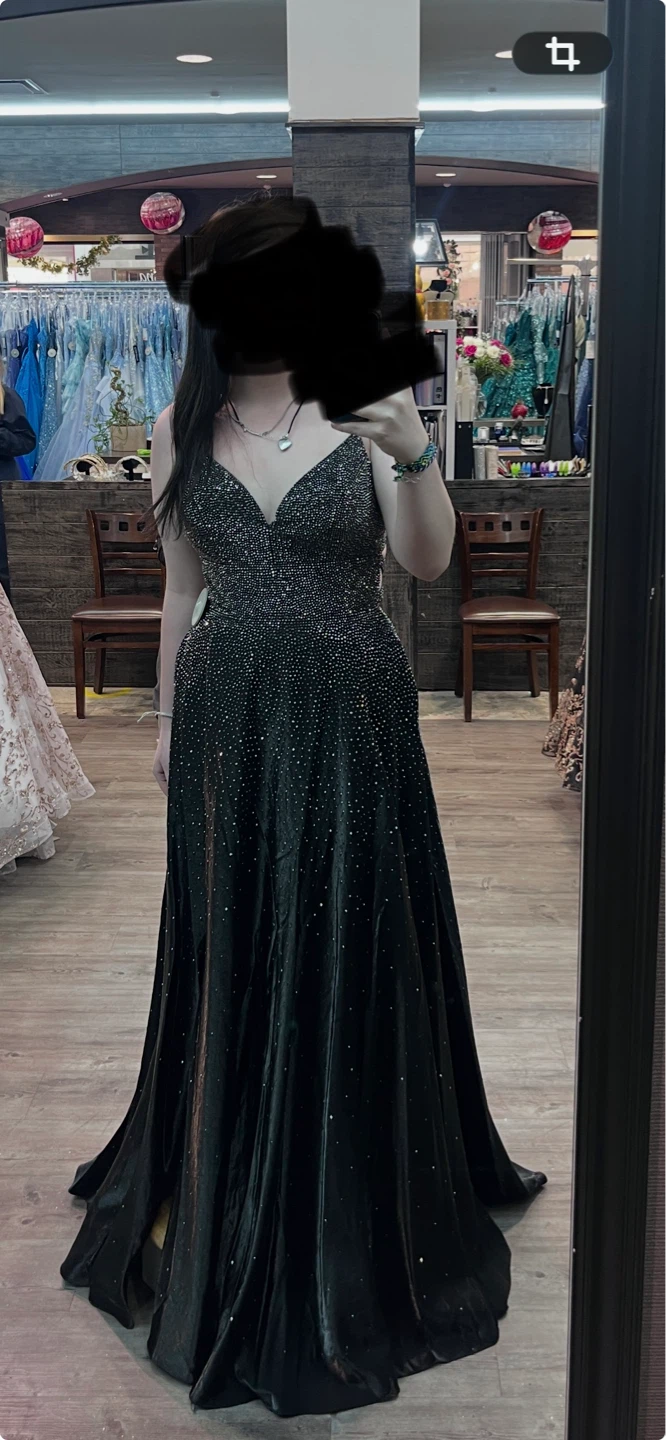 Mon Cheri Black Beaded Gown Size 10