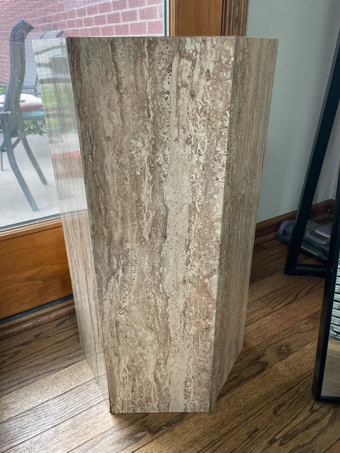 Travertine Pedestal Stand