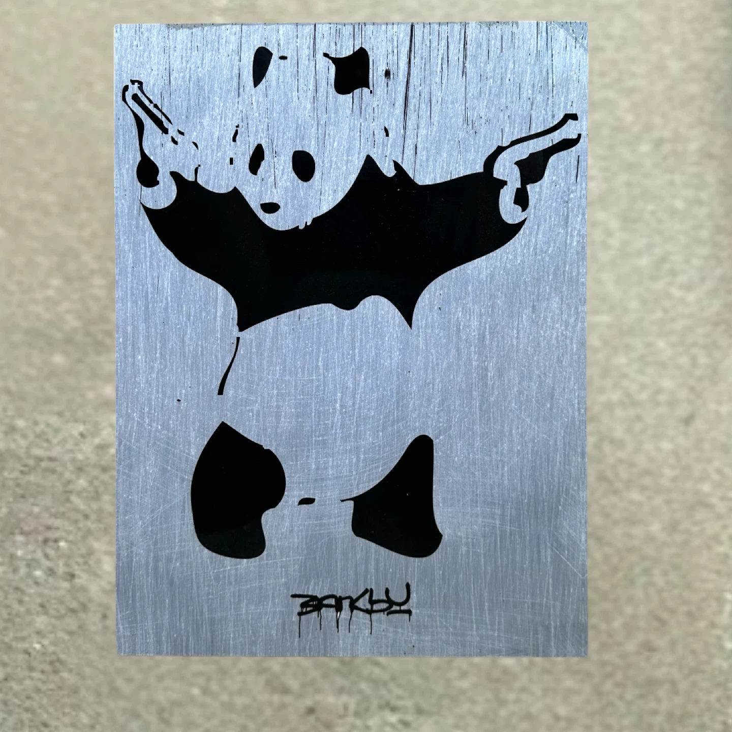 Banksy "Gunslinger Panda" street art reproduction print.