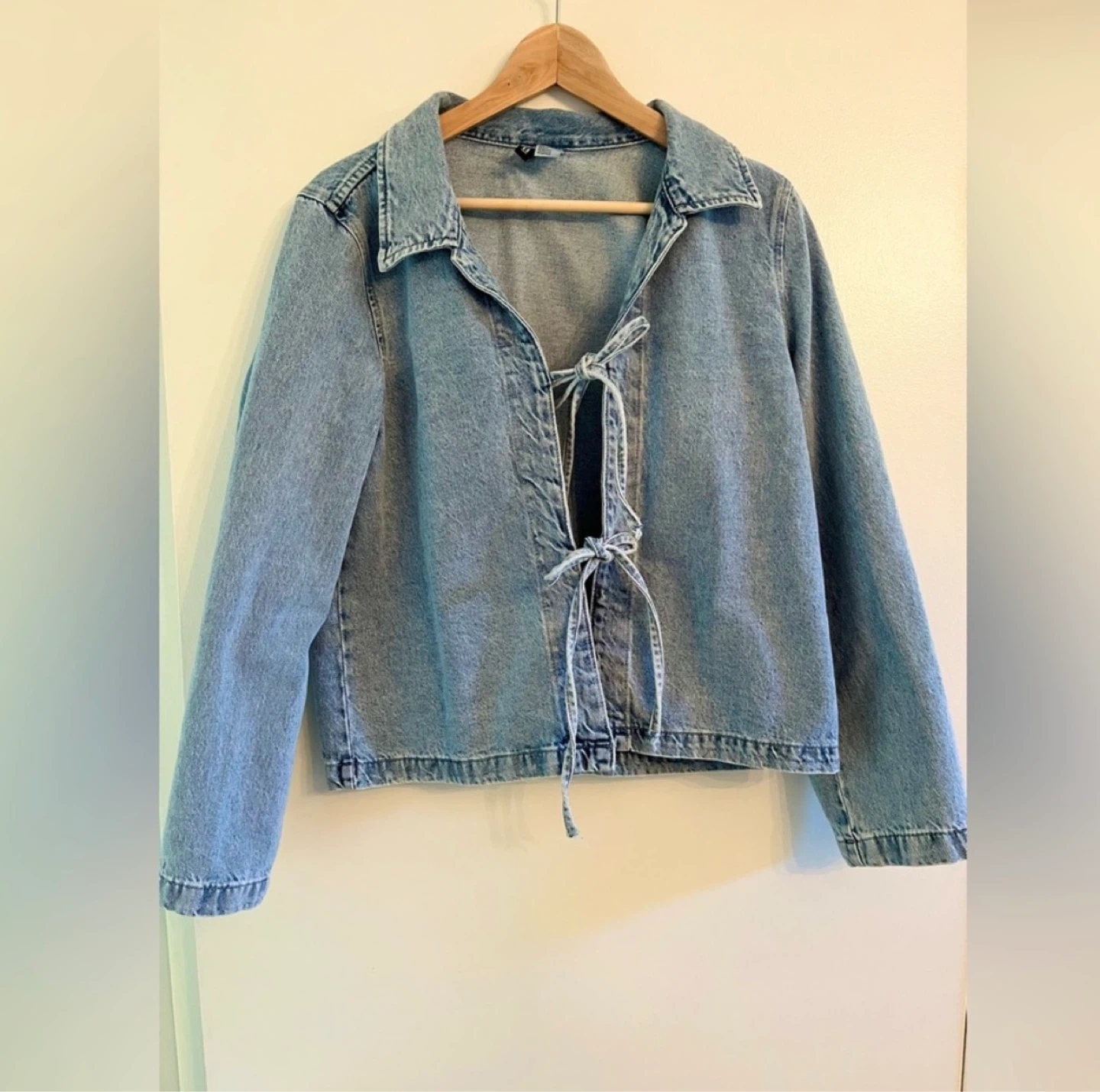 Light Wash Denim Tie-Front Jacket ⚽ - photo 3