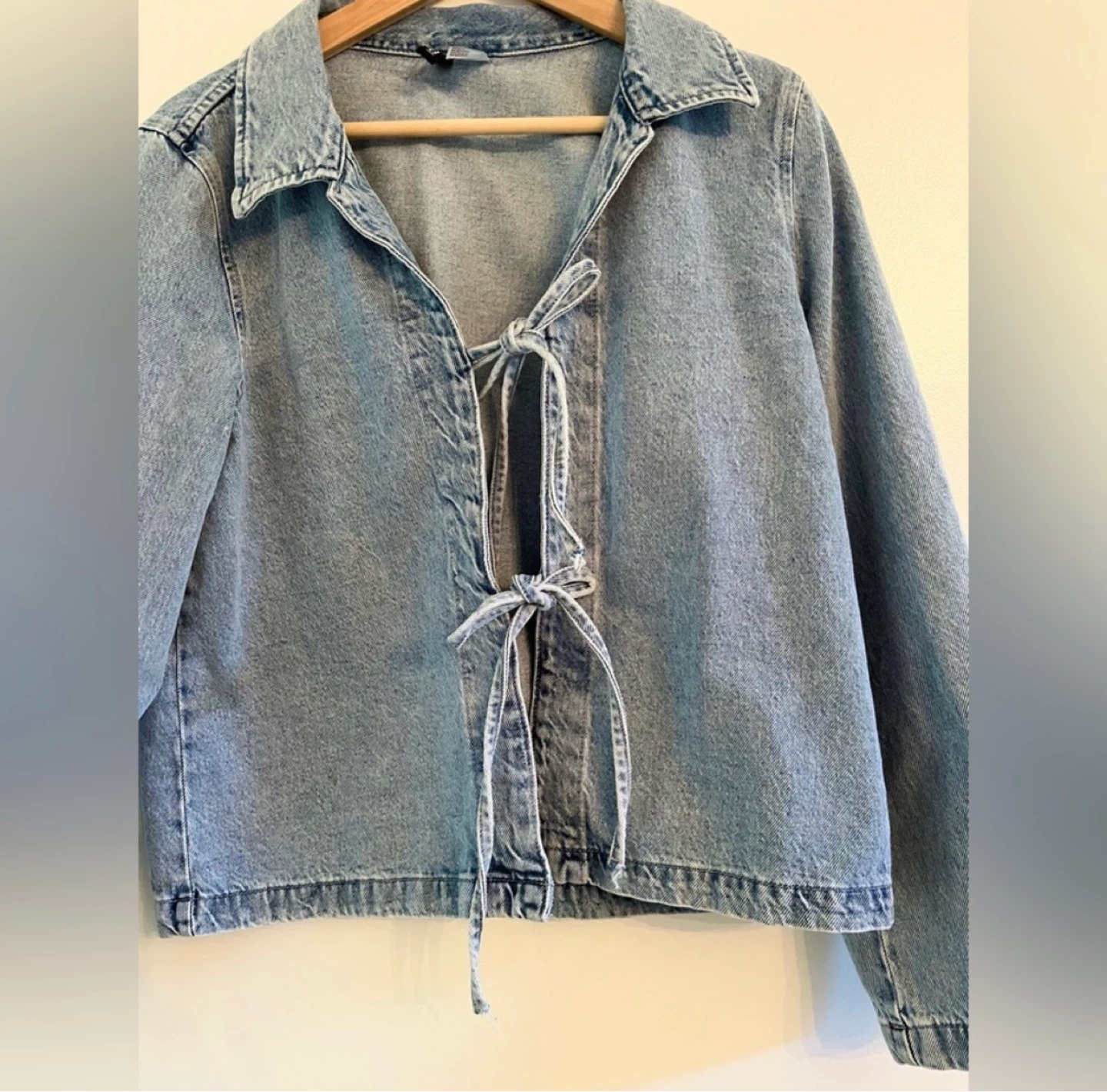 Light Wash Denim Tie-Front Jacket ⚽ - photo 4