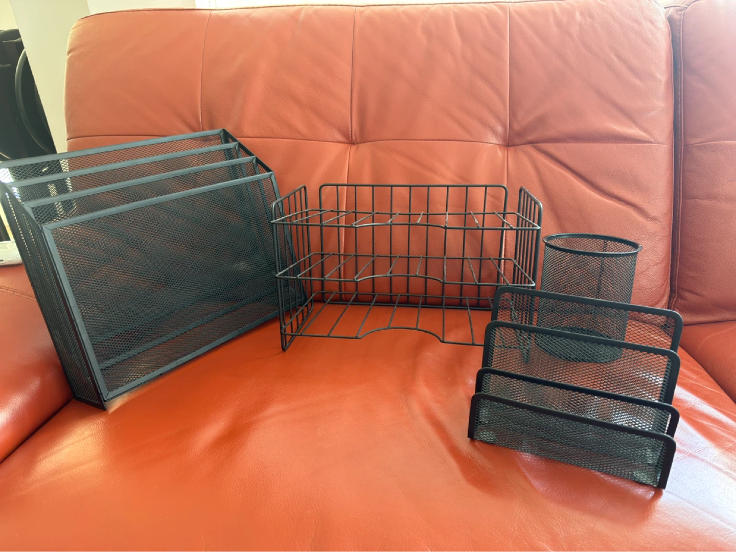 Black Mesh Desk Organizer Set