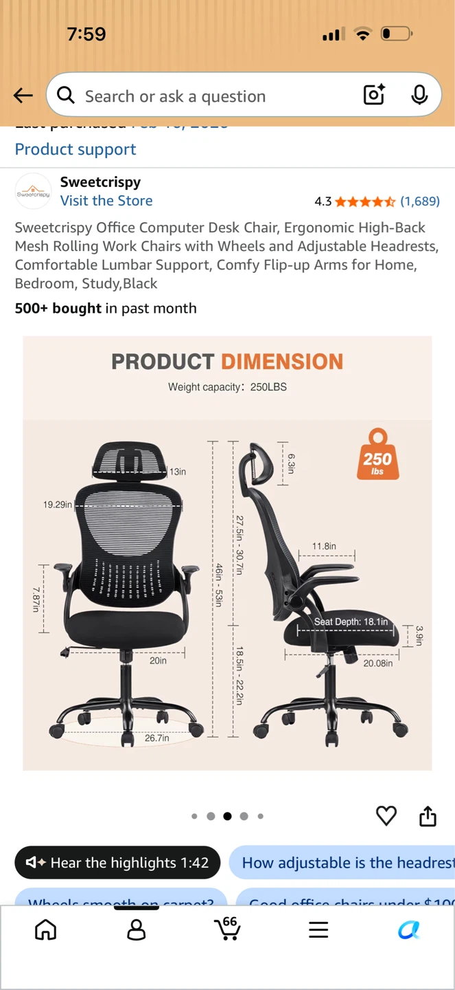 Office Chair Black Mesh Ergonomic - photo 3