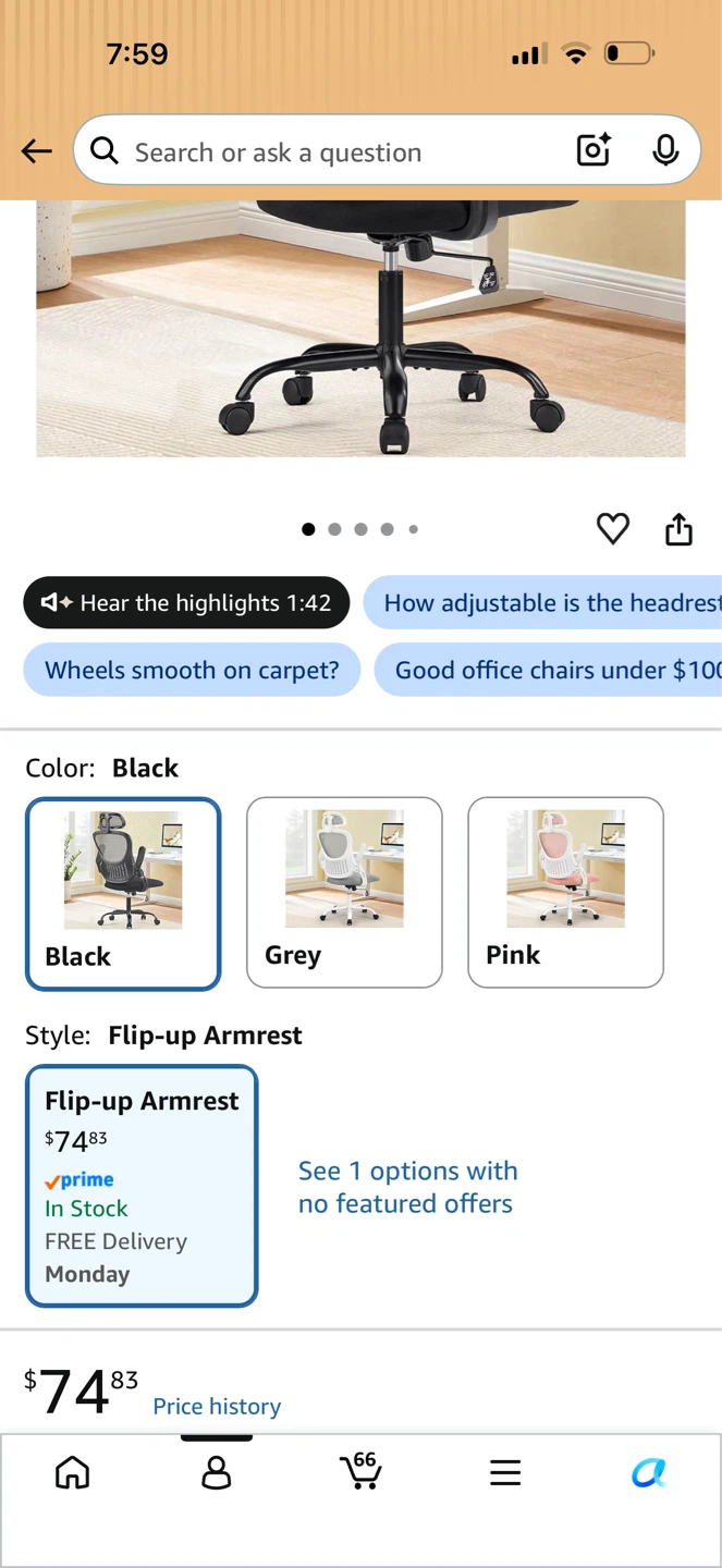 Office Chair Black Mesh Ergonomic - photo 4