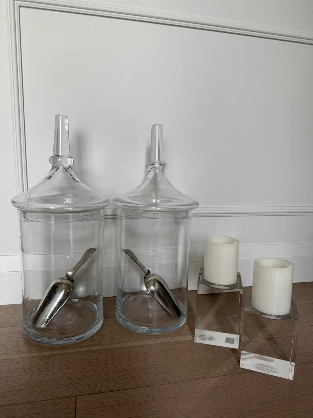 Apothecary Jars & Crystal candle holders  $80 for all