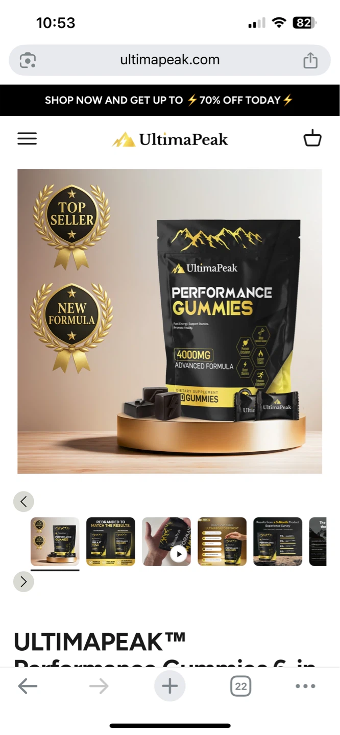 UltimaPeak Performance Gummies 6-in-1 Support