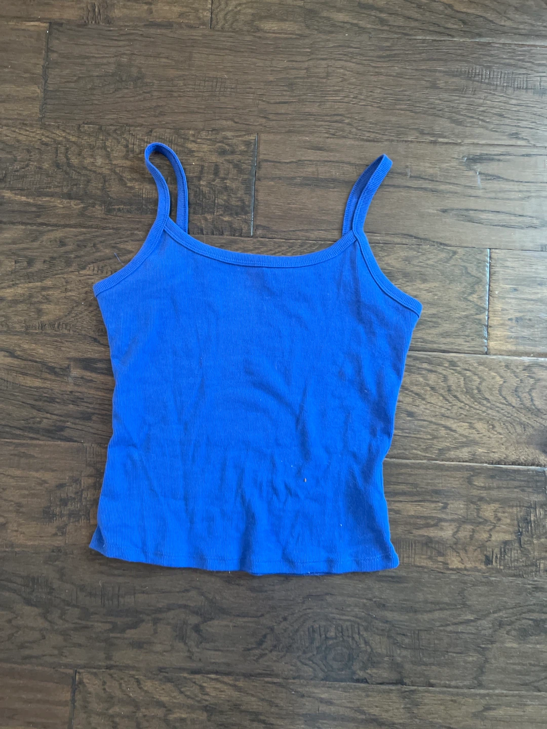 J.O&CO Blue Ribbed Camisole Tank Top M