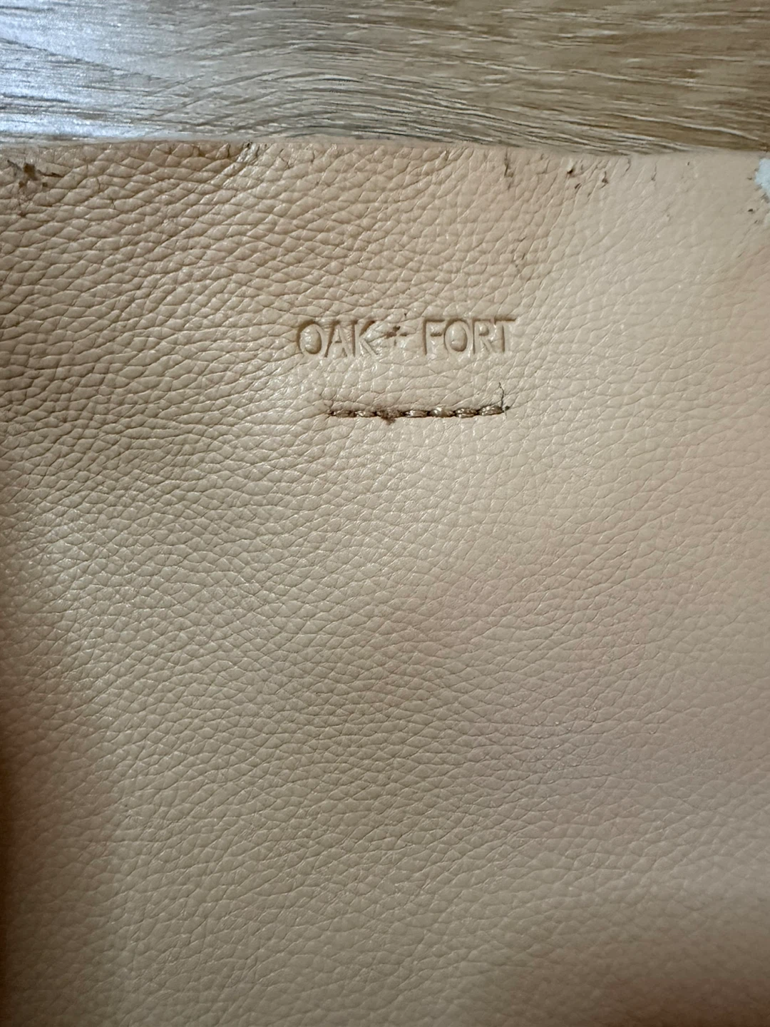 OAK + FORT Beige Leather Tote Bag - photo 2