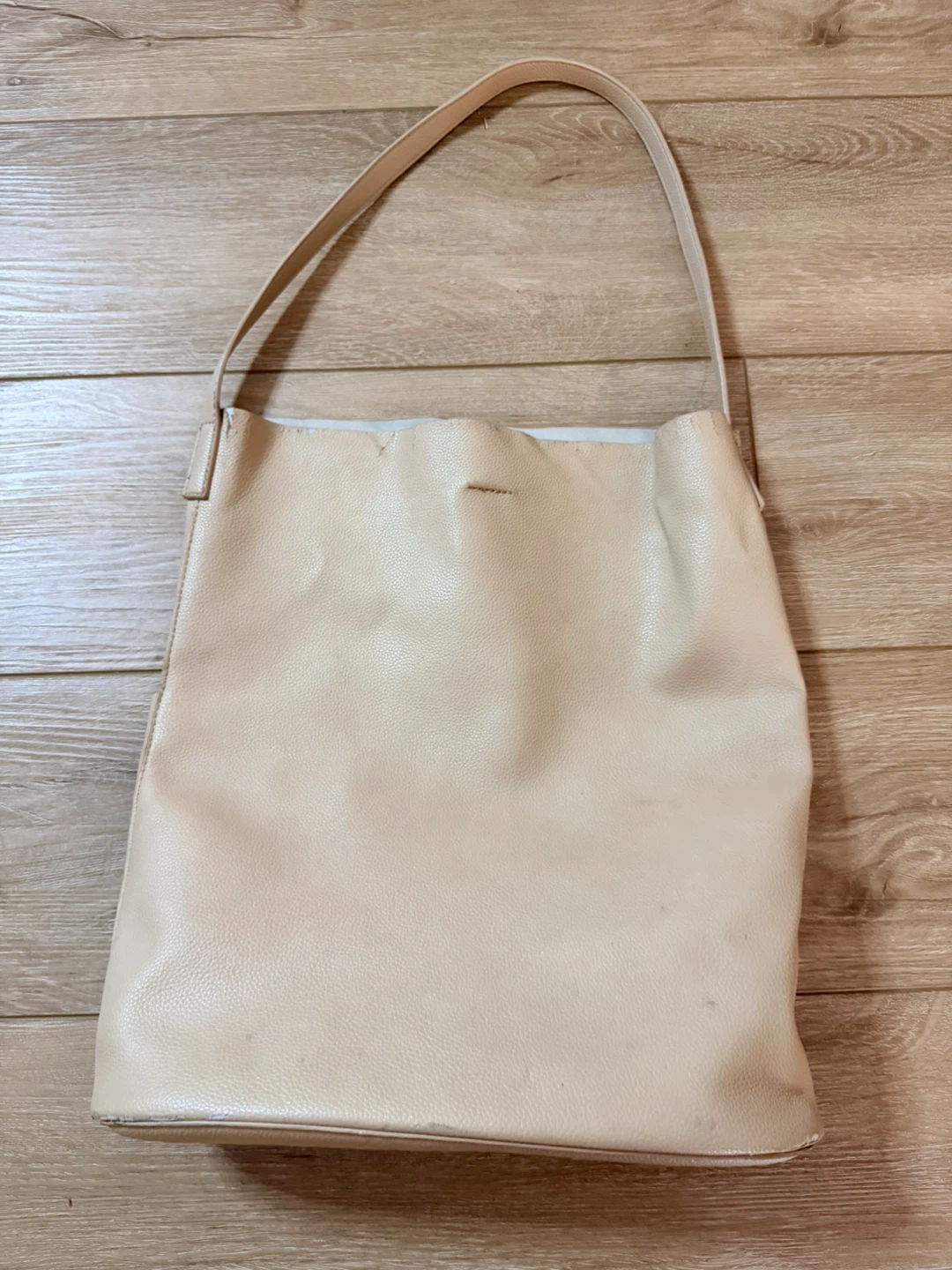 OAK + FORT Beige Leather Tote Bag - photo 3