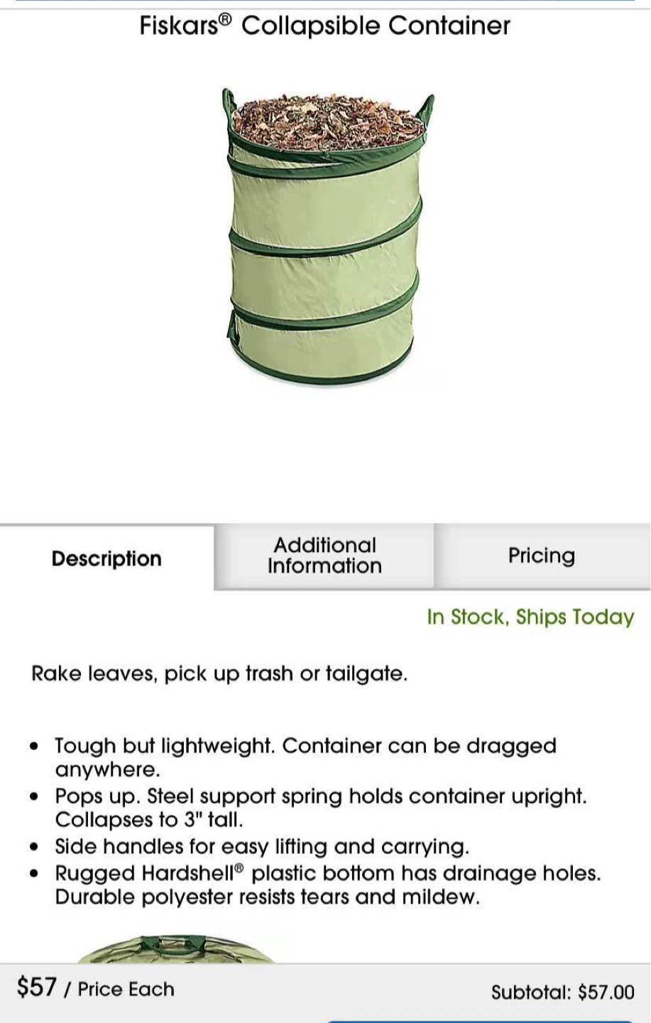 Fiskars Collapsible Container ⚽️ - photo 2