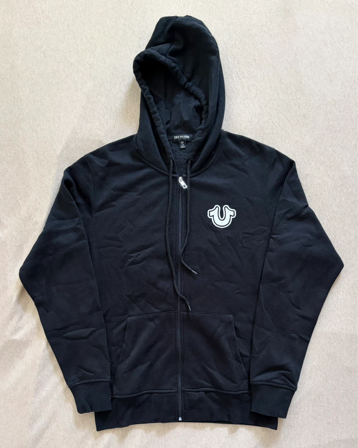 True Religion Black Zip-Up Hoodie