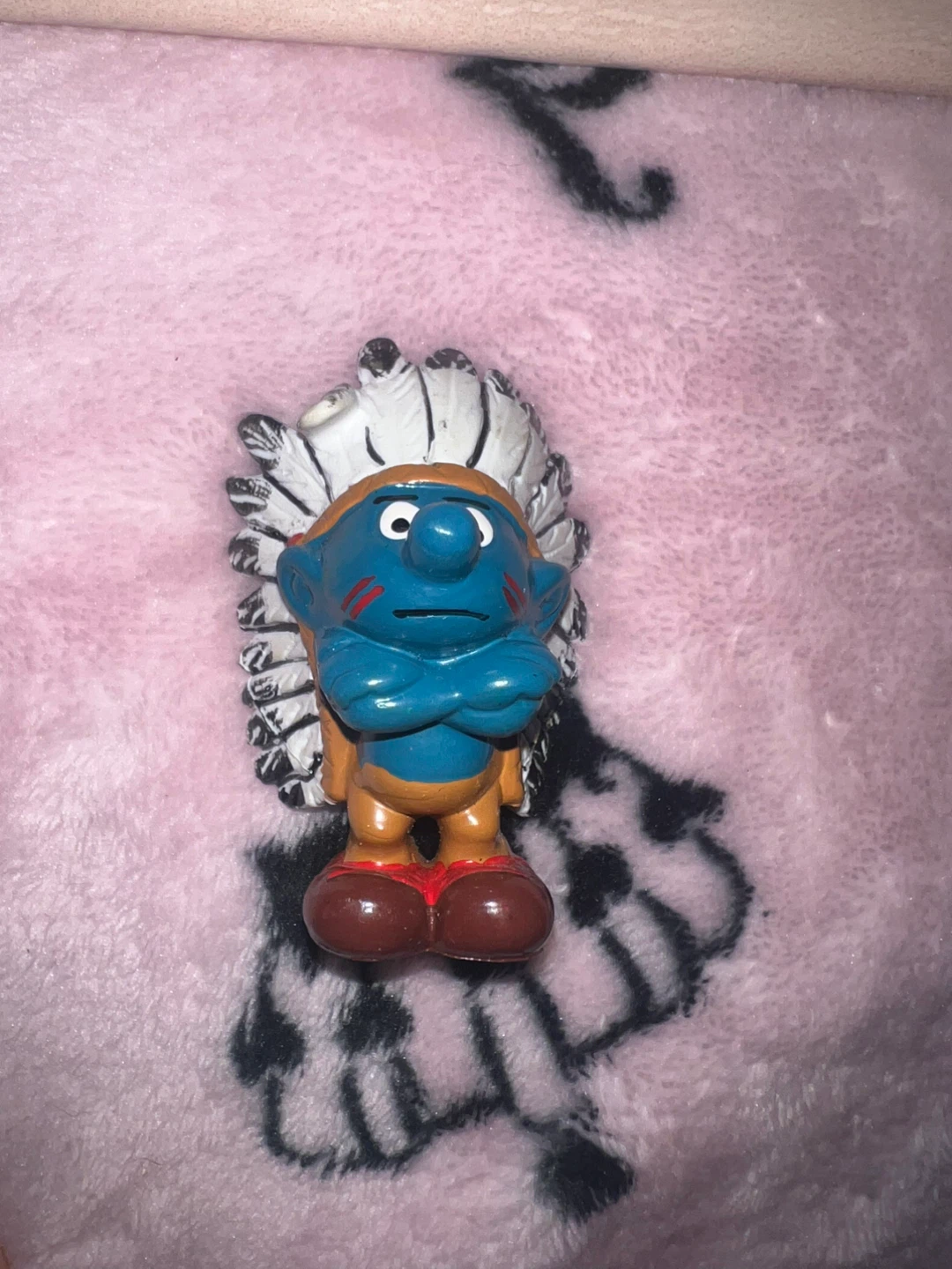 Schleich Smurf Figure Native American Headdress ⚽