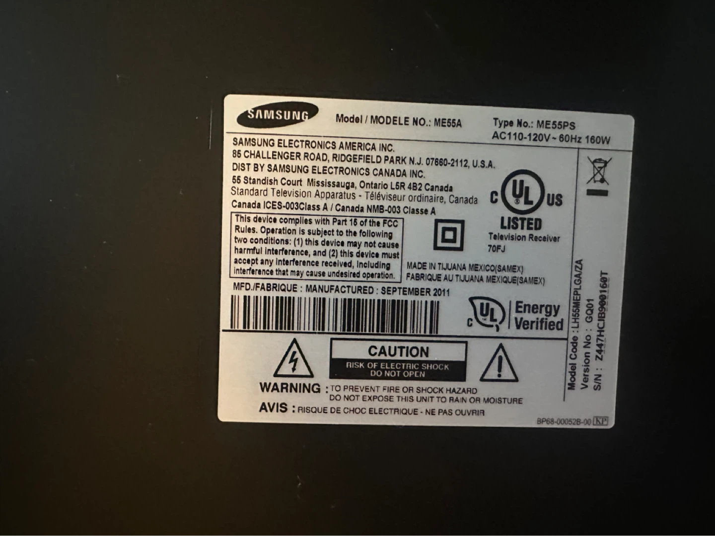 Samsung 55" Commerce grade. Model-ME55A Television - photo 2