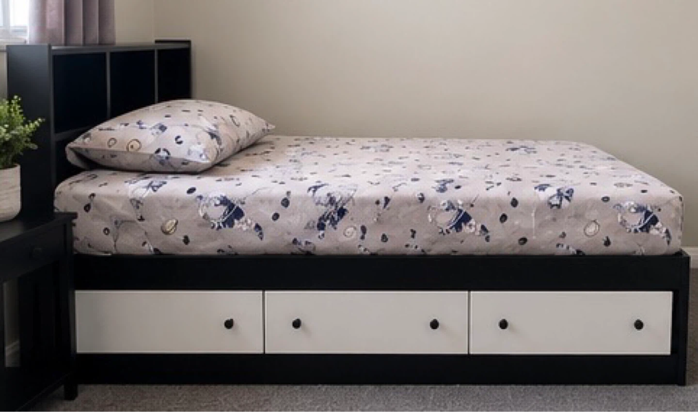 Twin Bed Frame with Storage Drawers and Headboard. - photo 2