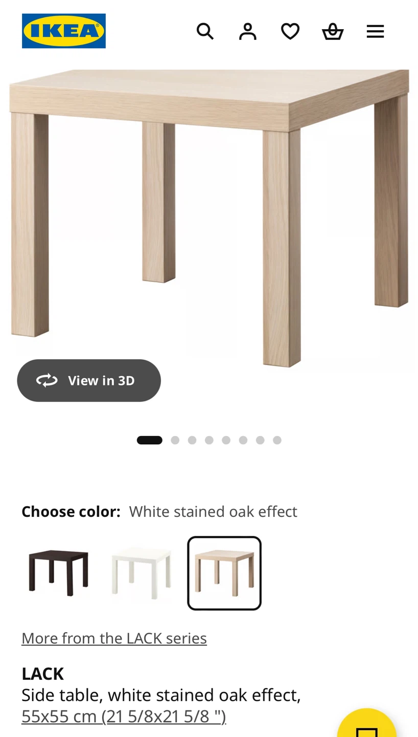 IKEA LACK Side Table - White Stained Oak Effect - photo 2