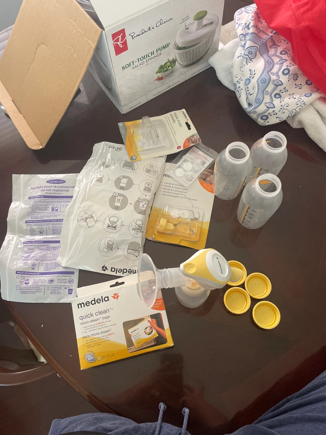 Medela breastfeeding supplies (pump, bottles, etc)