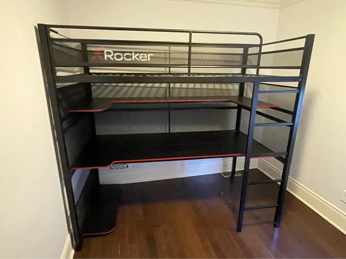 X Rocker Gaming Loft Bed with Desk + Matching Gaming Chair