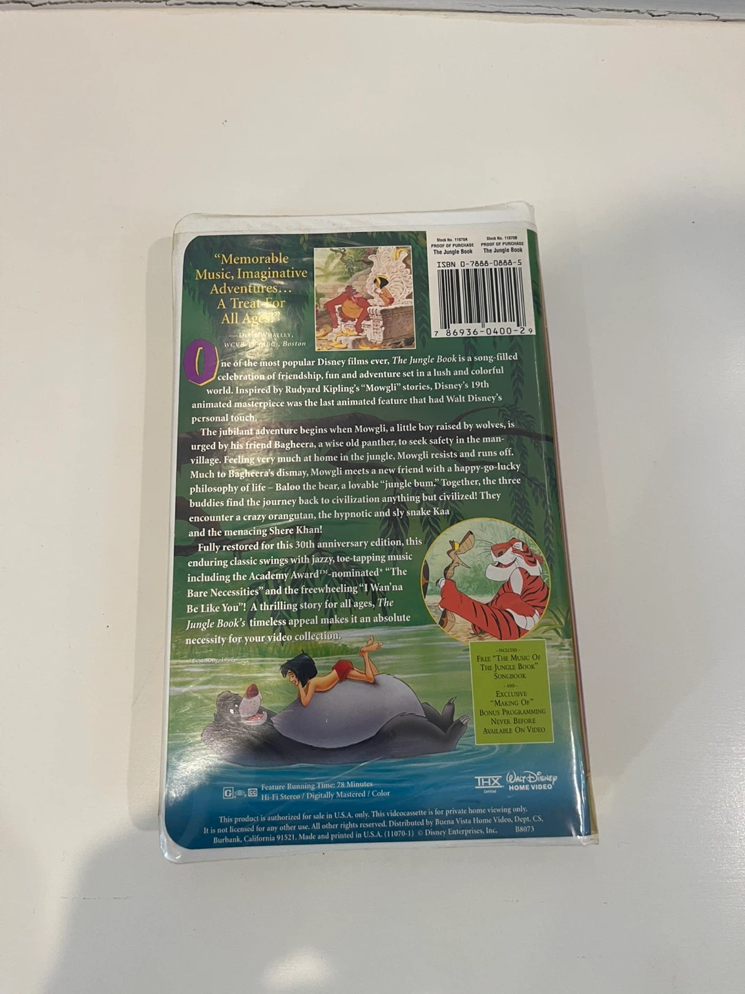 The Jungle Book 30th Anniversary Limited Edition VHS - photo 2