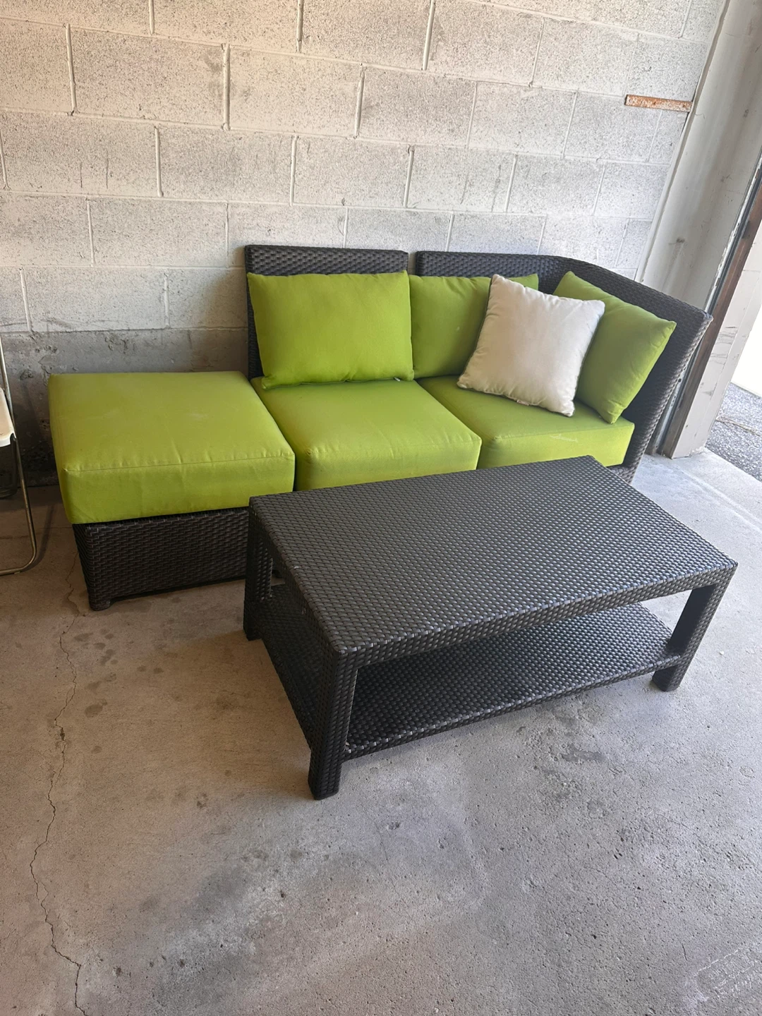 Wicker Outdoor Sofa and Coffee Table Set - photo 4