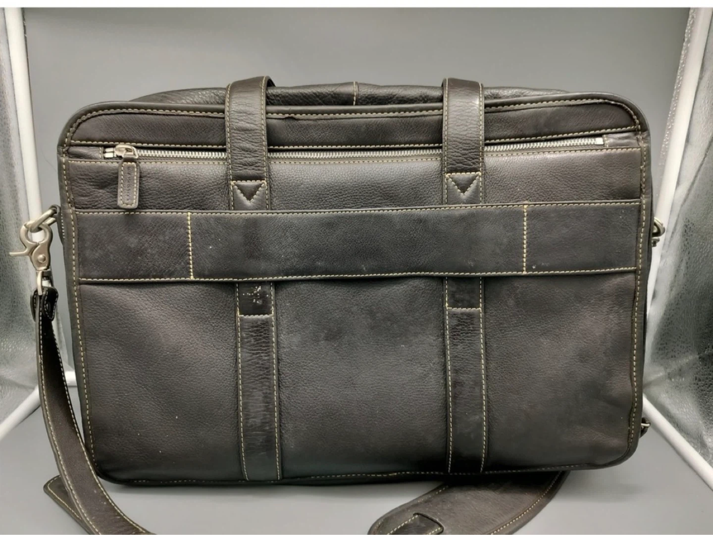 Levenger Brown Leather Briefcase. Messenger Bag - photo 4
