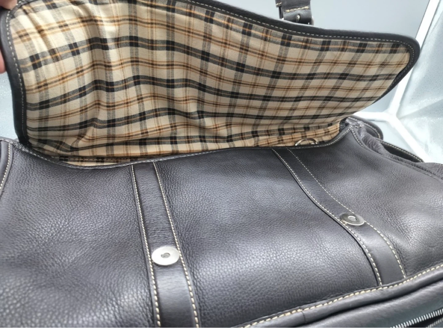 Levenger Brown Leather Briefcase. Messenger Bag - photo 3