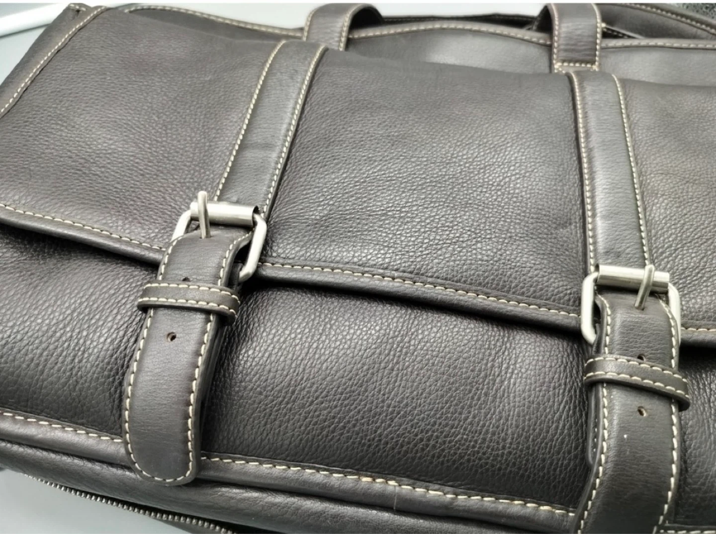 Levenger Brown Leather Briefcase. Messenger Bag - photo 2