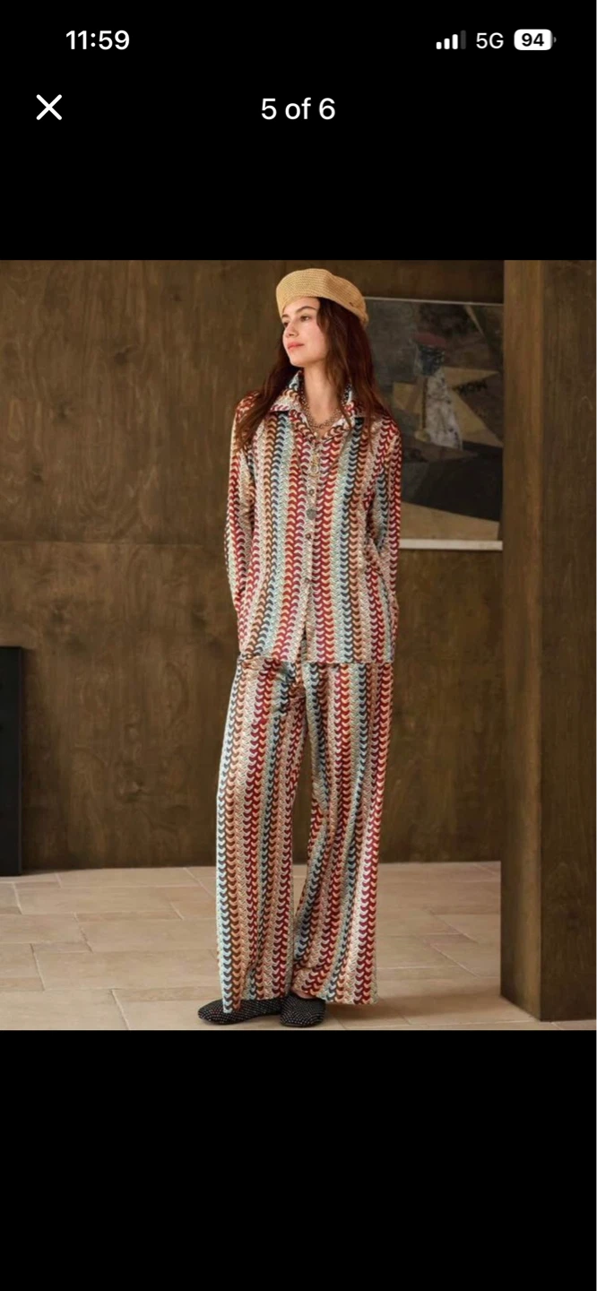 Women's Colourful Patterned Shirt and Pants Set
