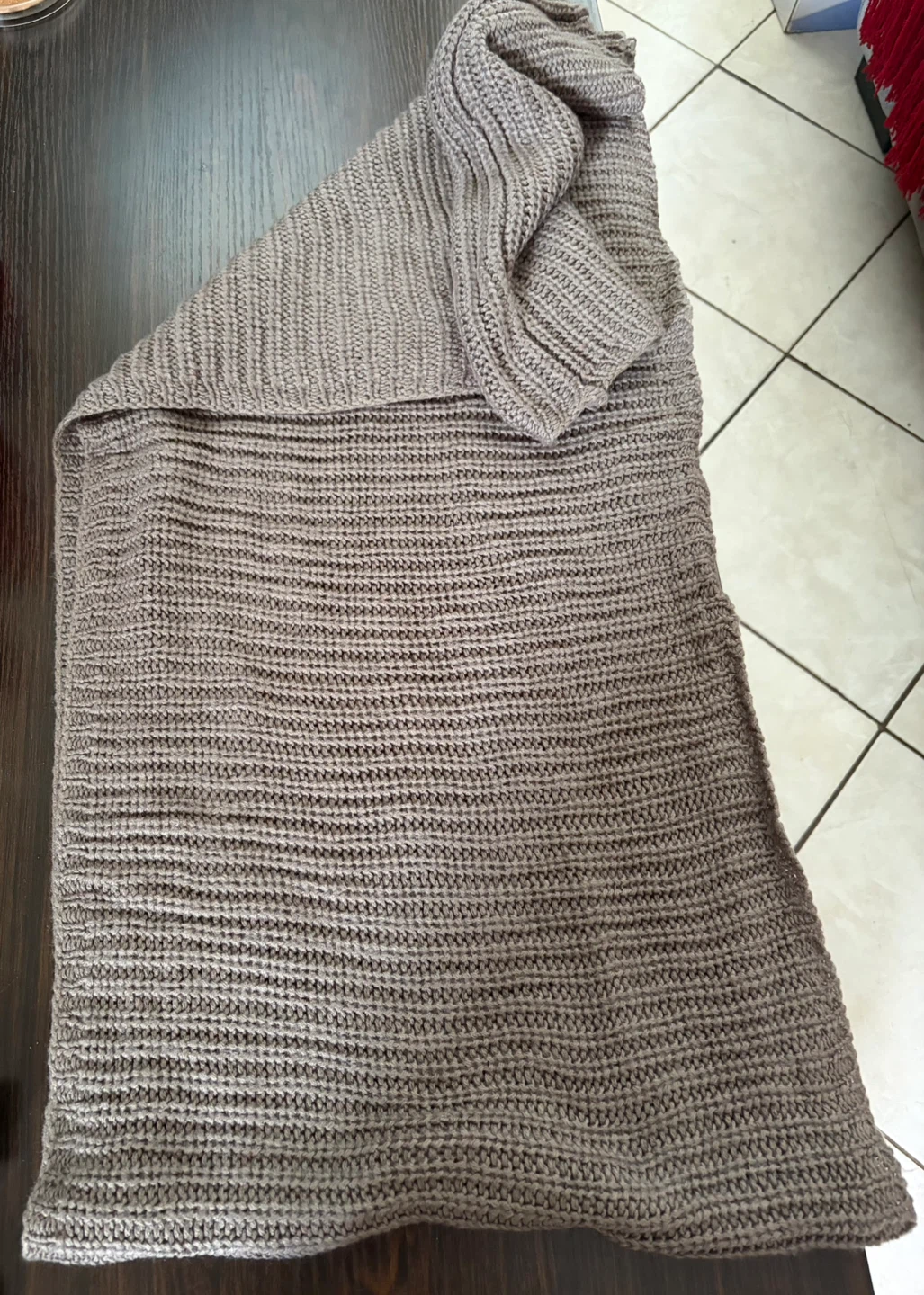 Taupe Knit Scarf